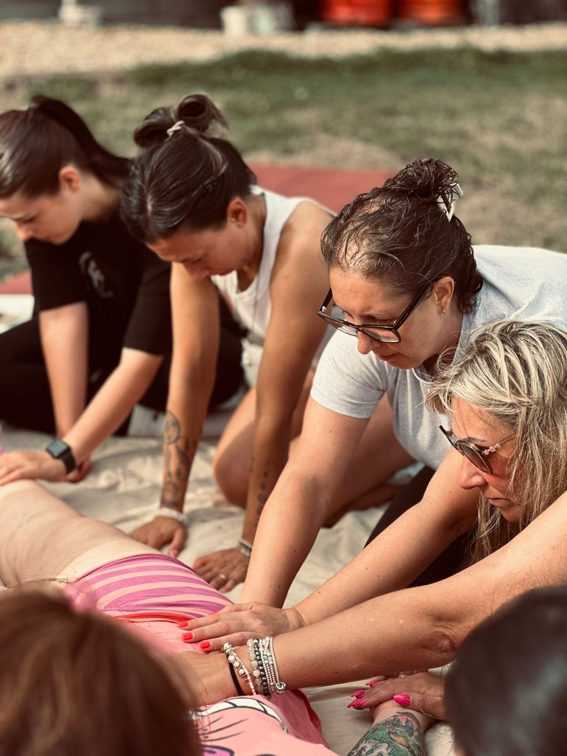 Women supporting one another during a HELD retreat